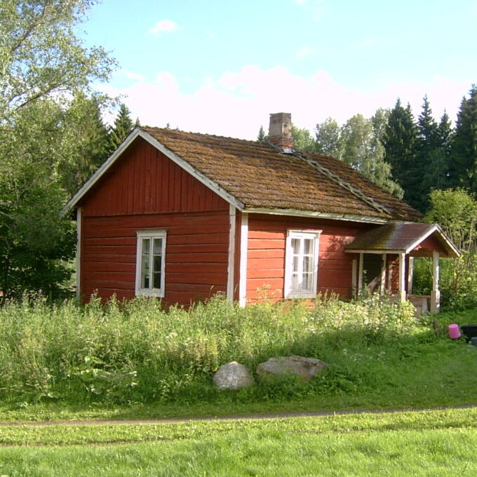 Red wooden cottage